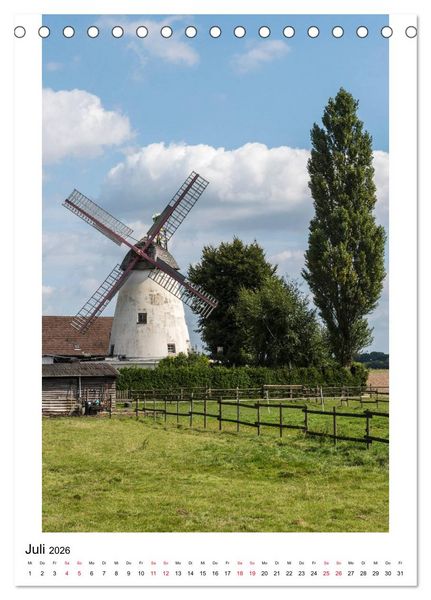 Produktbild: Historische Windm&uuml;hlen in Minden-L&uuml;bbecke (Tischkalender 2026 DIN A5 hoch), CALVENDO Monatskalender