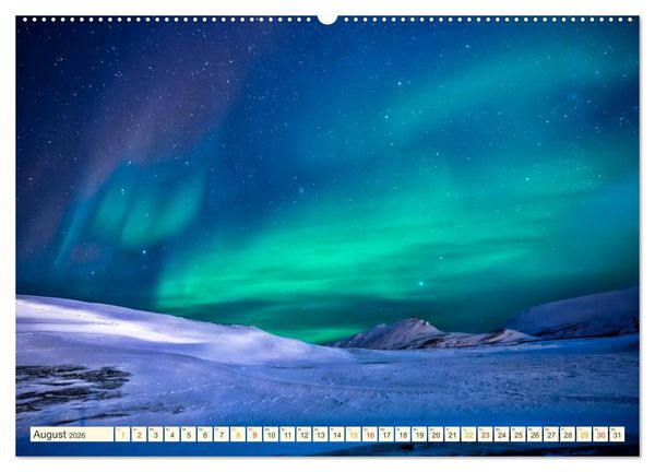 Produktbild: Sternenhimmel im magischen Licht - Polarlicht und Milchstra&szlig;e (Wandkalender 2026 DIN A2 quer), CALVENDO Monatskalender