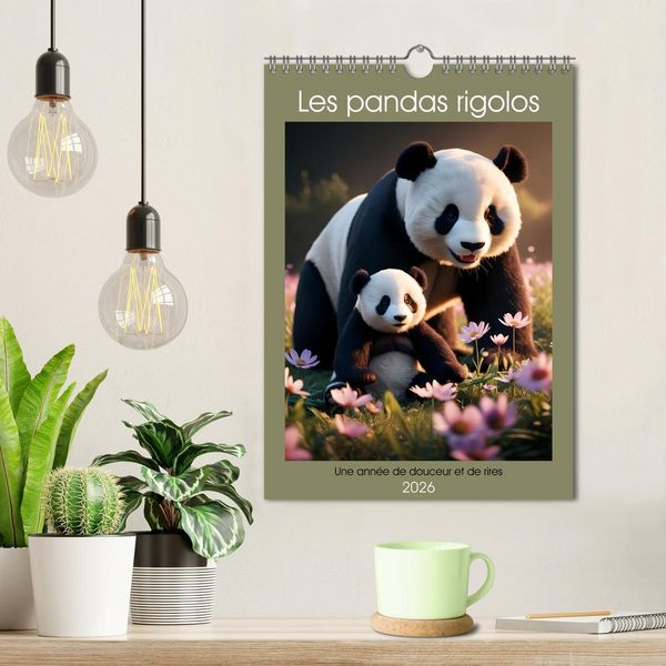 Produktbild: Les pandas rigolos - Une ann&eacute;e de douceur et de rires (Calendrier mural 2026 DIN A4 horizontal), CALVENDO calendrier mensuel