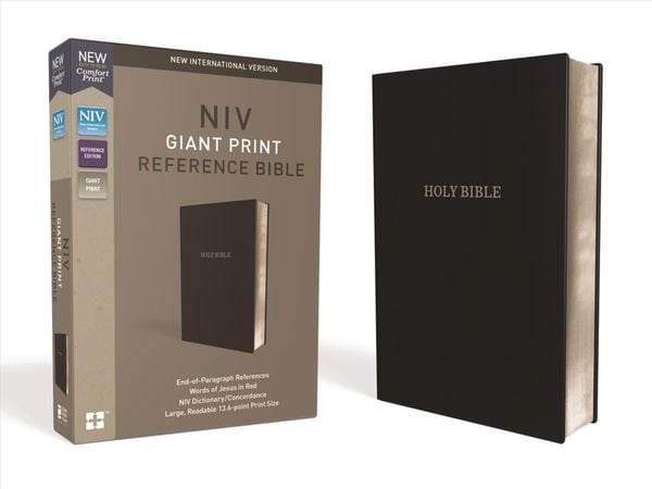 Produktbild: NIV, Reference Bible, Giant Print, Leather-Look, Black, Red Letter Edition, Comfort Print