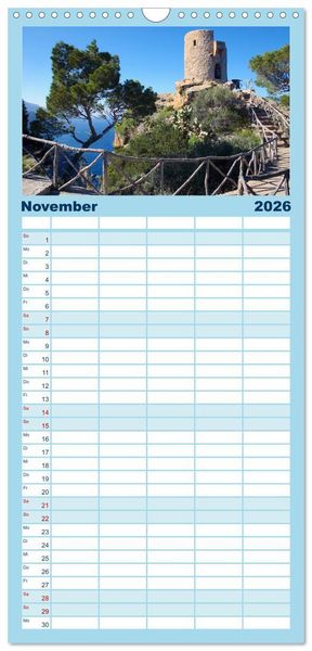 Produktbild: Familienplaner 2026 - Trauminsel Mallorca mit 5 Spalten (Wandkalender, 21 x 45 cm) CALVENDO