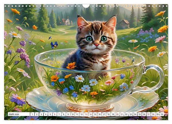 Produktbild: Tierische Tee-Parade (Wandkalender 2026 DIN A3 quer), CALVENDO Monatskalender