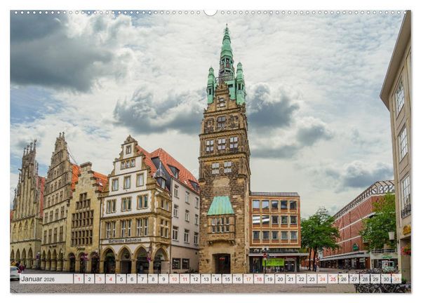 Produktbild: M&uuml;nster Impressionen (hochwertiger Premium Wandkalender 2026 DIN A2 quer), Kunstdruck in Hochglanz
