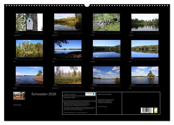 Produktbild: Schweden 2026 (Wandkalender 2026 DIN A2 quer), CALVENDO Monatskalender