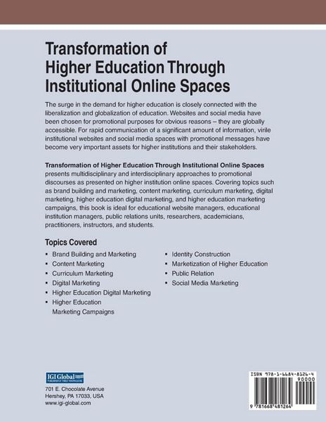 Produktbild: Transformation of Higher Education Through Institutional Online Spaces