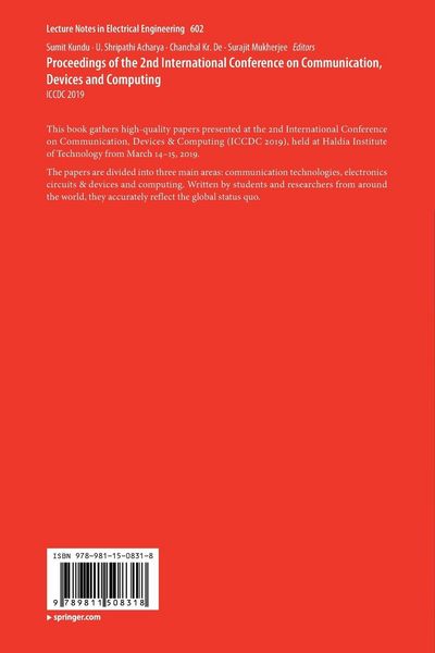 Produktbild: Proceedings of the 2nd International Conference on Communication, Devices and Computing