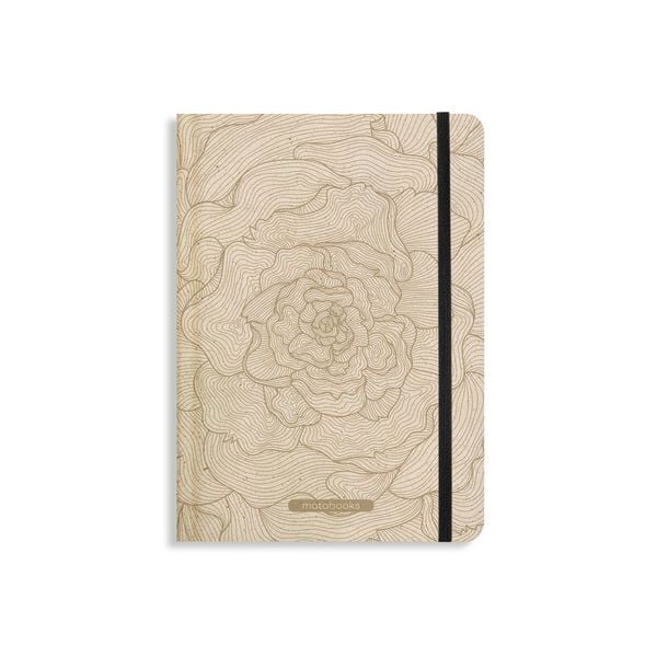 Produktbild: matabooks &ndash; Nachhaltiges A5 Notizbuch/Tagebuch/Bullet Journal/Schreibheft/Notebook aus S&uuml;&szlig;graspapier &ndash; Nari Farbe: Rose Gold (punktiert)