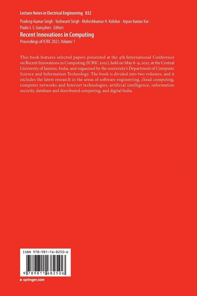 Produktbild: Recent Innovations in Computing
