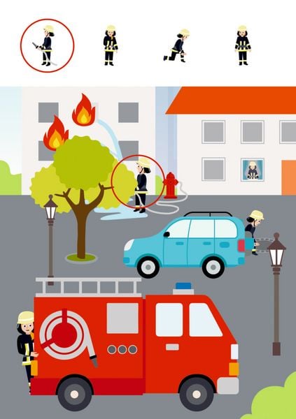 Produktbild: Mein k. Kindergartenblock: R&auml;tsel o.Text - Feuerw. & Polizei