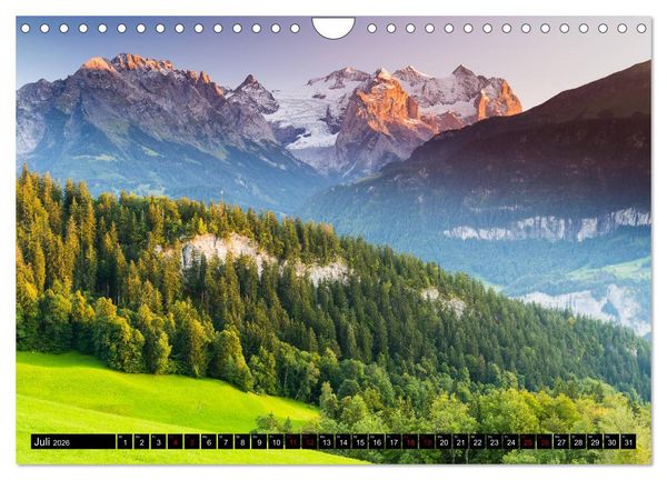 Produktbild: Bergsommer im Berner Oberland (Wandkalender 2026 DIN A4 quer), CALVENDO Monatskalender