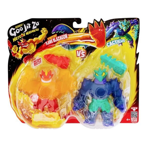 Produktbild: HEROES of Goo Jit Zu Spielfiguren Meteor Madness Flame Blazagon vs. Cacticus
