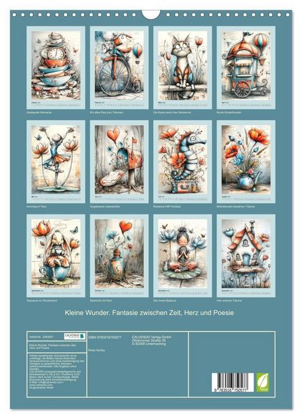 Produktbild: Kleine Wunder. Fantasie zwischen Zeit, Herz und Poesie (Wandkalender 2027 DIN A3 hoch), CALVENDO Monatskalender