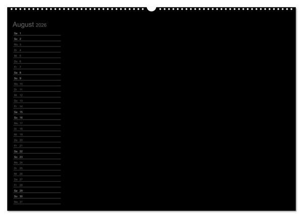 Produktbild: Bastel-Geburtstagskalender schwarz / Geburtstagskalender (Wandkalender 2026 DIN A2 quer), CALVENDO Monatskalender