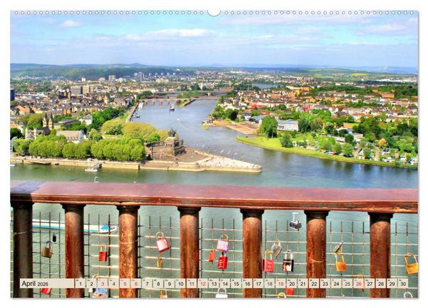 Produktbild: Koblenz - Festung Ehrenbreitstein und das Deutsche Eck (Wandkalender 2026 DIN A2 quer), CALVENDO Monatskalender