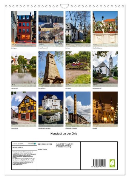 Produktbild: Neustadt an der Orla (Wandkalender 2027 DIN A3 hoch), CALVENDO Monatskalender