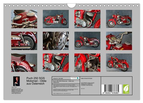 Produktbild: Puch 250 SGS Motorrad - Oldie aus &Ouml;sterreich (Wandkalender 2026 DIN A4 quer), CALVENDO Monatskalender