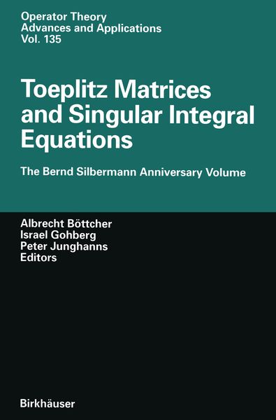 Produktbild: Toeplitz Matrices and Singular Integral Equations