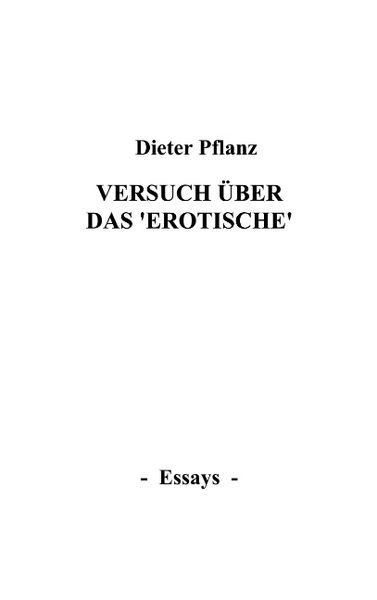 Produktbild: Versuch &uuml;ber das "Erotische"