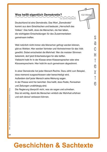 Produktbild: Lesetandems Demokratie 3./4. Klasse