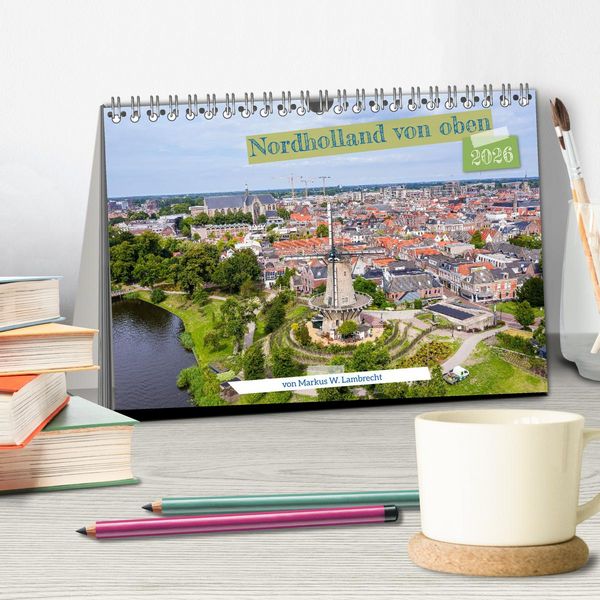 Produktbild: Nordholland von oben (Tischkalender 2026 DIN A5 quer), CALVENDO Monatskalender