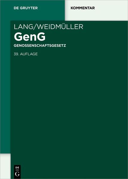 Produktbild: Lang/Weidm&uuml;ller Genossenschaftsgesetz