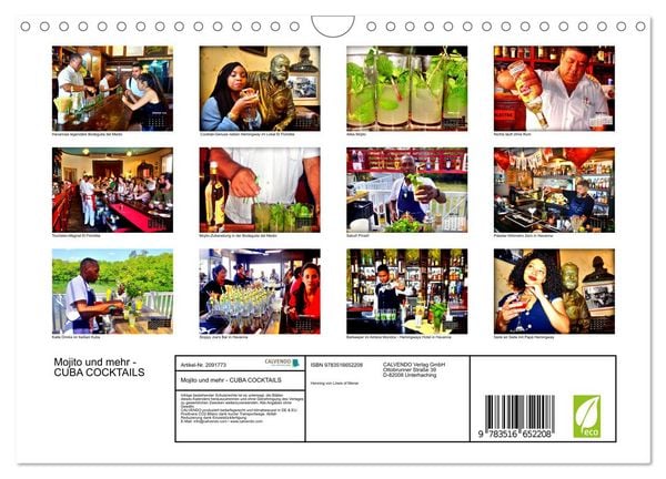 Produktbild: Mojito und mehr - CUBA COCKTAILS (Wandkalender 2026 DIN A4 quer), CALVENDO Monatskalender