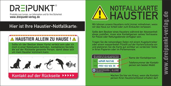Produktbild: Notfallkarte 'Haustier'