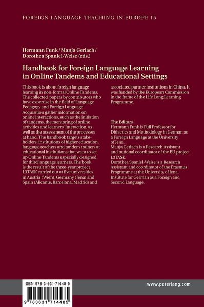 Produktbild: Handbook for Foreign Language Learning in Online Tandems and Educational Settings