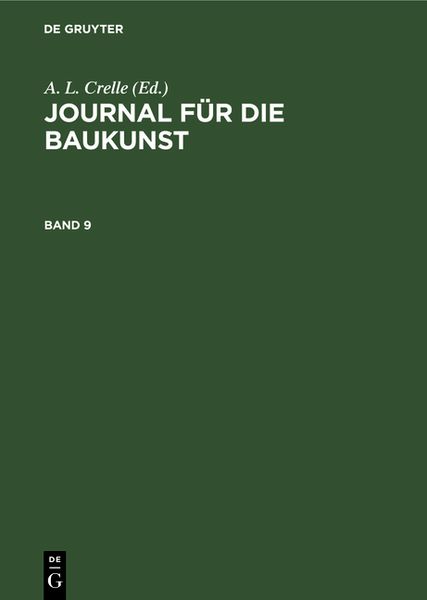 Produktbild: Journal f&uuml;r die Baukunst. Band 9