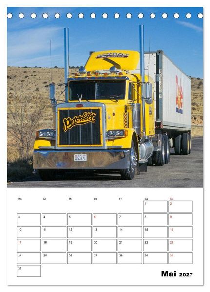 Produktbild: US-Trucks... unterwegs im amerikanischen Westen - Monatsplaner (Tischkalender 2027 DIN A5 hoch), CALVENDO Monatskalender