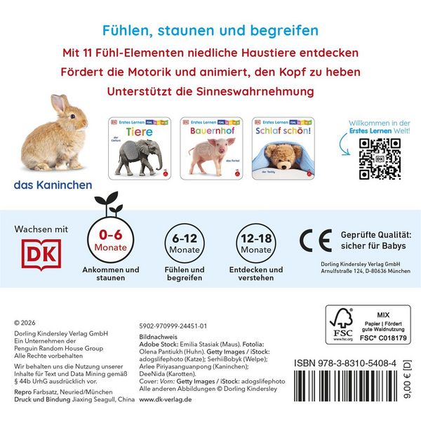 Produktbild: Erstes Lernen F&uuml;hl-Leporello. Haustiere