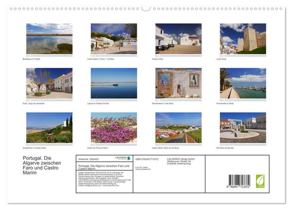 Produktbild: Portugal. Die Algarve zwischen Faro und Castro Marim (hochwertiger Premium Wandkalender 2026 DIN A2 quer), Kunstdruck in Hochglanz