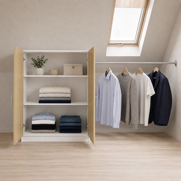 Produktbild: Dachschr&auml;gen Kleiderschrank mit Stange Dacho L