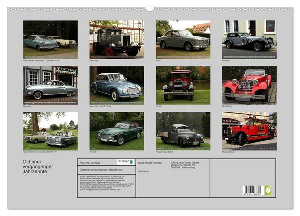 Produktbild: Oldtimer vergangenger Jahrzehnte (Wandkalender 2026 DIN A2 quer), CALVENDO Monatskalender