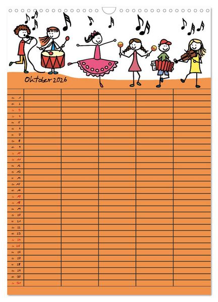 Produktbild: Fr&ouml;hlicher Familienplaner (Wandkalender 2026 DIN A3 hoch), CALVENDO Monatskalender