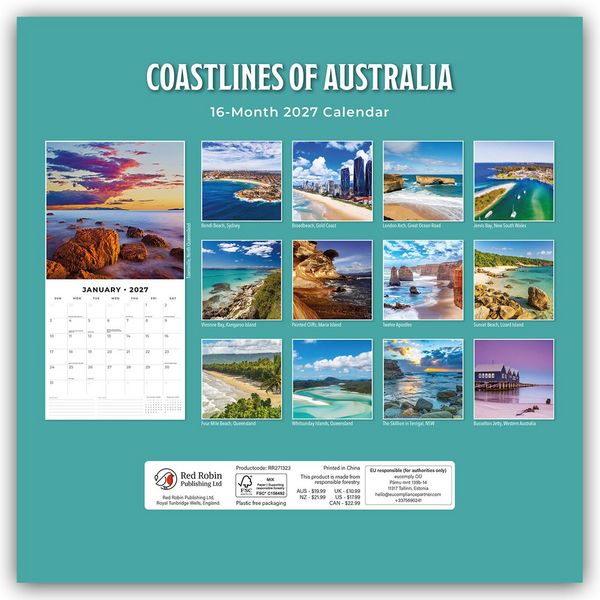 Produktbild: Coastlines of Australia &ndash; Australische K&uuml;ste 2027 &ndash; 16-Monatskalender