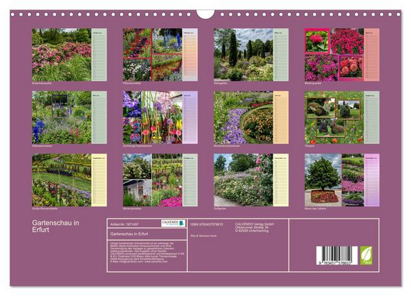 Produktbild: Gartenschau in Erfurt (Wandkalender 2026 DIN A3 quer), CALVENDO Monatskalender