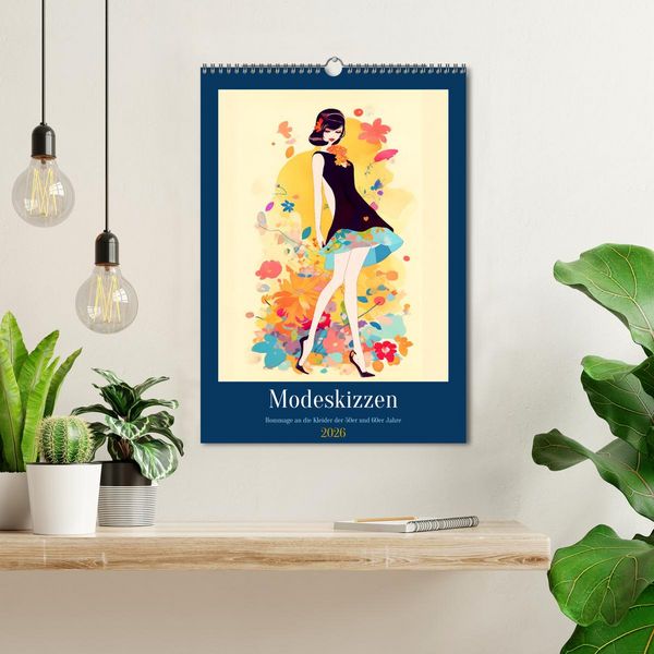 Produktbild: Modeskizzen - Hommage an die Kleider der 50er und 60er Jahre (Wandkalender 2026 DIN A3 hoch), CALVENDO Monatskalender