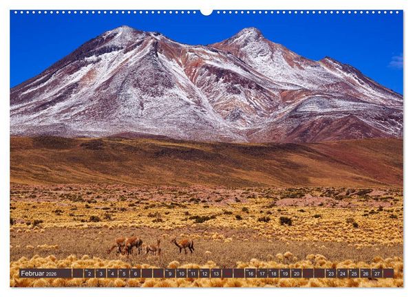 Produktbild: Atacama: Karge W&uuml;ste, m&auml;chtige Vulkane und farbenpr&auml;chtige Lagunen (hochwertiger Premium Wandkalender 2026 DIN A2 quer), Kunstdruck in Hochglanz