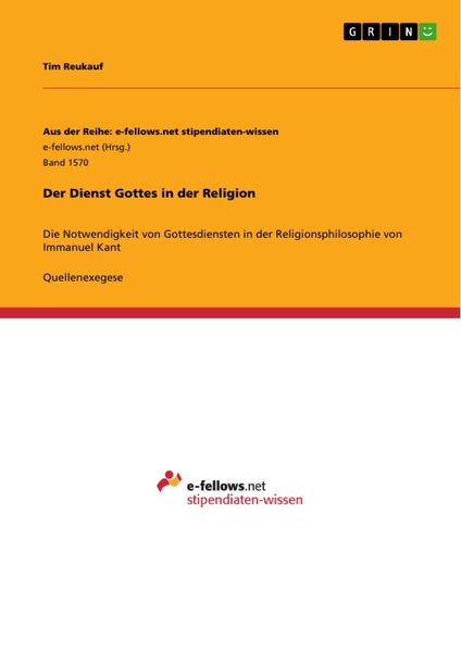 Produktbild: Der Dienst Gottes in der Religion