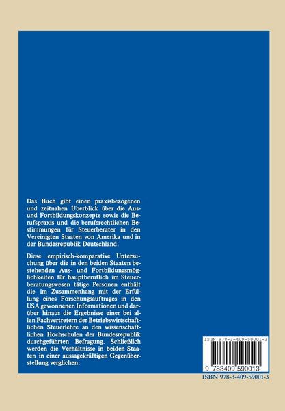 Produktbild: Steuerberatungslehre in den Vereinigten Staaten von Amerika und der Bundesrepublik Deutschland
