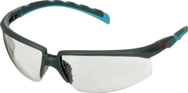 3M S2007SGAF-BGR Schutzbrille mit Antibeschlag-Schutz, winkelverstellbar Türkis, Grau EN 166 DIN 166