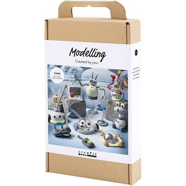 Produktbild: Creativ Company Kreativ Set Modellieren, Roboter, Blau, Grau, Rot, Versilbert