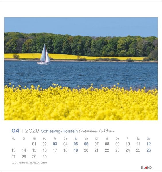 Produktbild: Schleswig-Holstein Postkartenkalender 2026 - Land zwischen den Meeren