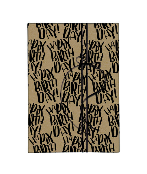 Produktbild: Geschenkpapier "Happy Birthday", schwarz