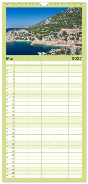 Produktbild: Familienplaner 2027 - Abenteuer Wohnmobil - Camping, Vanlife, Roadtrips mit 5 Spalten (Wandkalender, 21 x 45 cm) CALVENDO