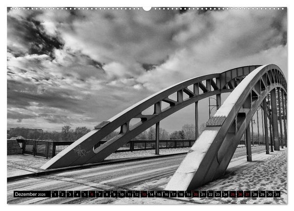 Produktbild: Magdeburg in Schwarz - Wei&szlig; (hochwertiger Premium Wandkalender 2026 DIN A2 quer), Kunstdruck in Hochglanz