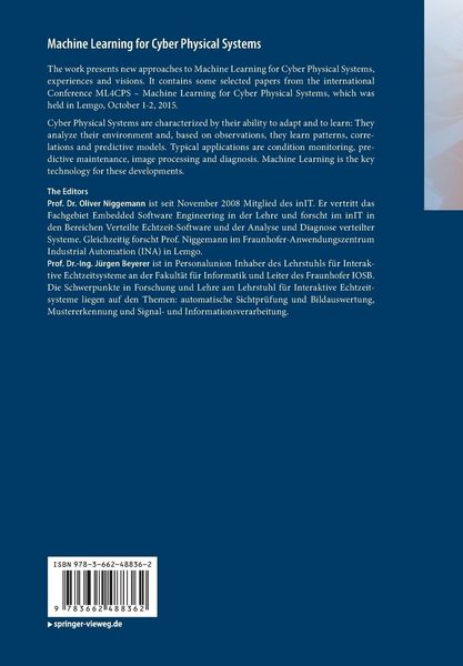 Produktbild: Machine Learning for Cyber Physical Systems