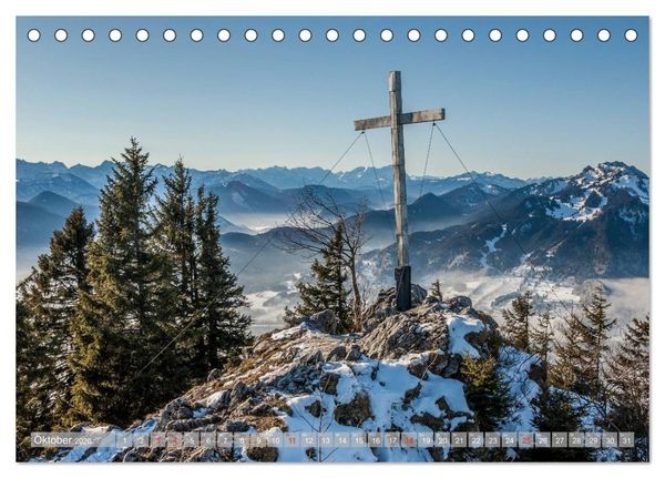 Produktbild: Gipfelkreuze auf bayerischen Bergen (Tischkalender 2026 DIN A5 quer), CALVENDO Monatskalender