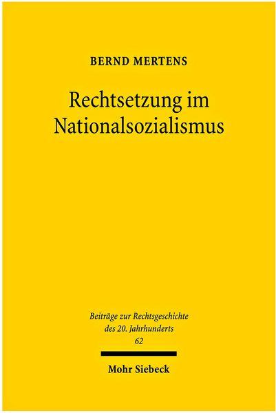 Produktbild: Rechtsetzung im Nationalsozialismus